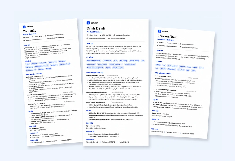 Ảnh minh họa trình tạo TopDev CV